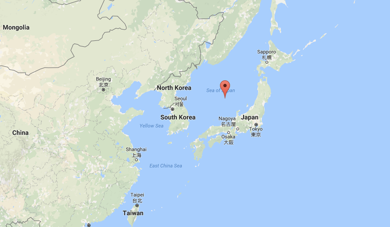 The Sea of Japan. Image credit: Google Maps